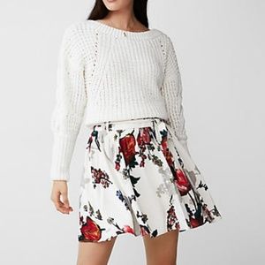 Express Floral Sash Tie Mini Skirt, Size 8, NWT